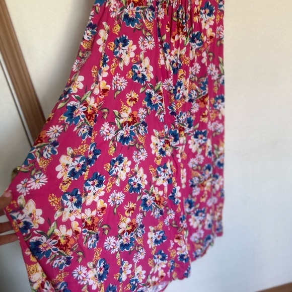 Koret pink floral Button-down Large summer dress size - Picture 6 of 10